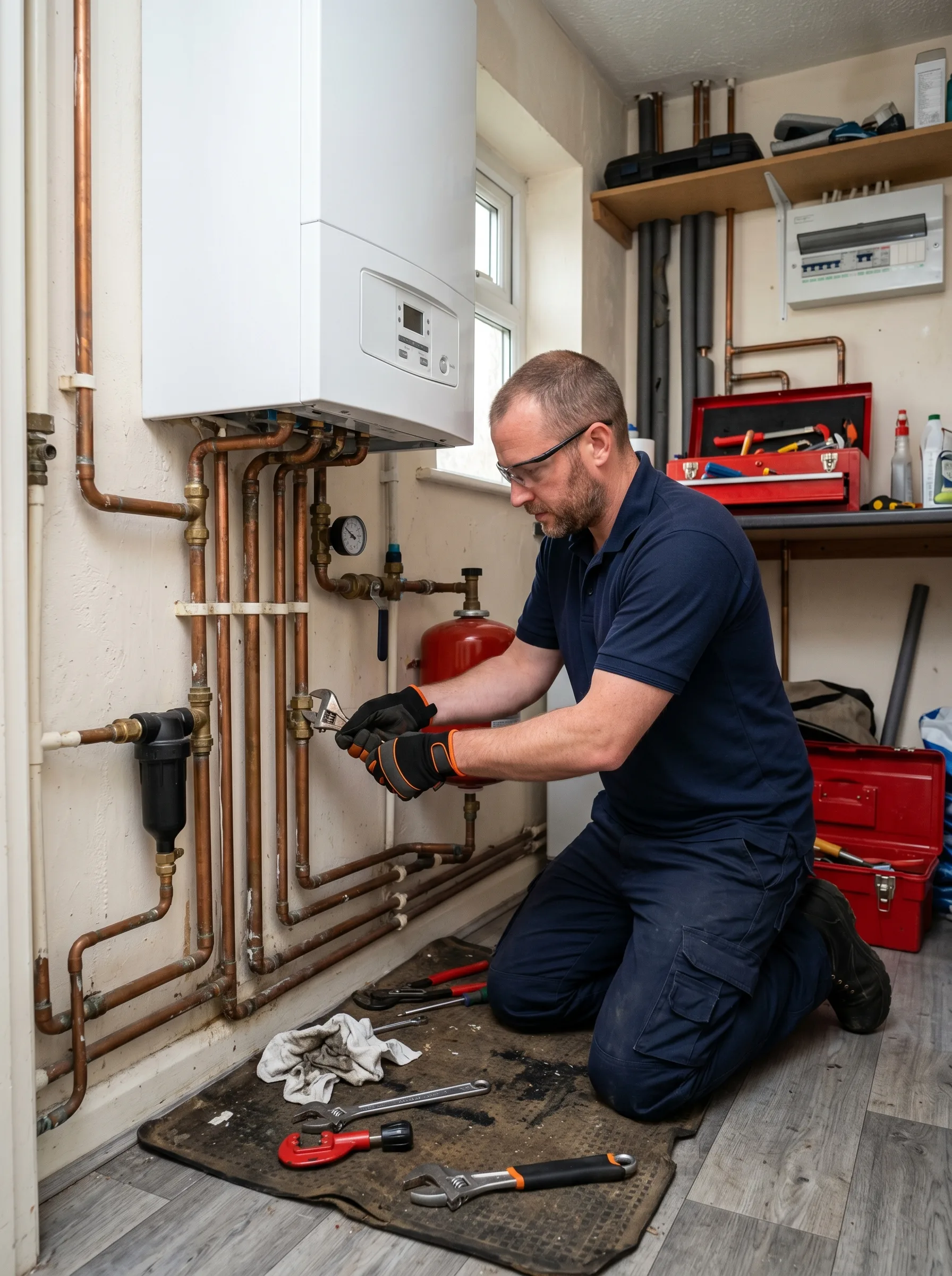 Boiler installation in a modern home